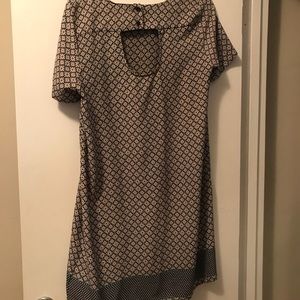 scoop neck patterned loose dress